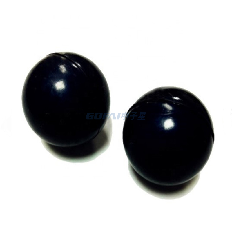 Bola de goma sólida de silicona de neopreno negro de buena calidad con orificio fabricado en China
