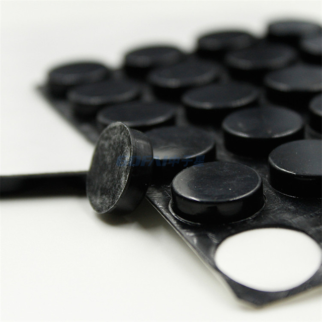 Adhesivo transparente antideslizante con cojín en la parte posterior de goma de silicona negra parachoques junta de espuma almohadilla pies hoja de puntos para goma adhesiva de 3 m