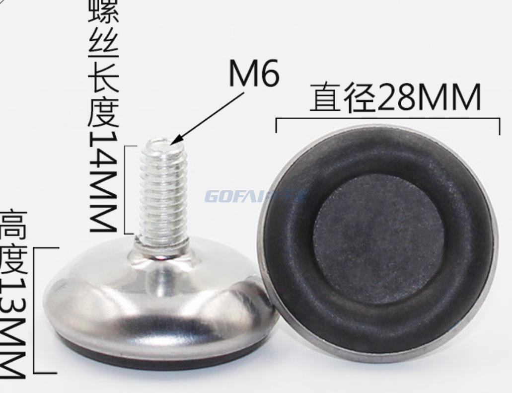 Pies de nivelación ajustables de acero inoxidable para muebles M6 M8