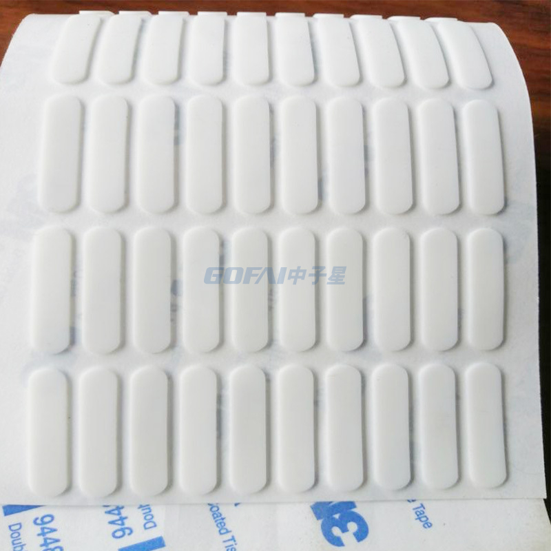 Pies de goma autoadhesivos rectangulares personalizados con esquinas redondeadas